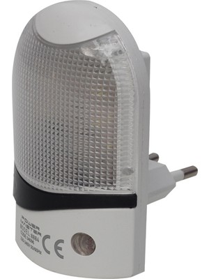 kzy mobilyal Powermaster Beyaz Ledli Fotoselli Gece Lambası 8884 0,5W Çocuk Odası İçin Priz Tipi  LD-9011-QL-8884