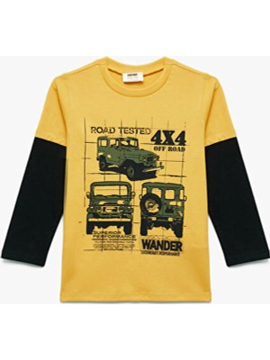 Koton Sarı Erkek Çocuk Baskılı T-Shirt 7WKB10138TK152