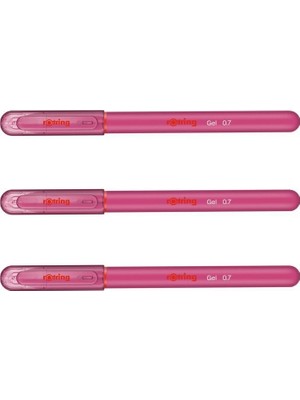 Rotring Pembe Renkli Jel Mürekkepli Tükenmez Kalem 3'lü Set 0.7 mm Ölçülerle