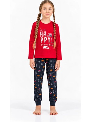 Arnetta %100 Pamuk Uzun Kol Kız Çocuk Pijama Takım 3932