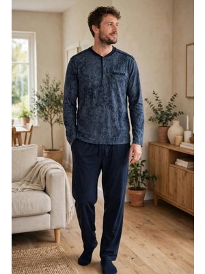 Çift Kaplan 8200 Uzun Kol Erkek Patlı Pijama Takımı