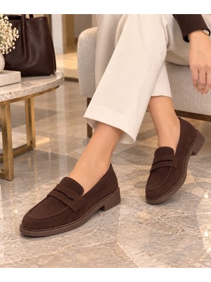Zenora Shoes Kadın Süet Loafer Makosen Ortopatik Tabanlı Ayakkabı