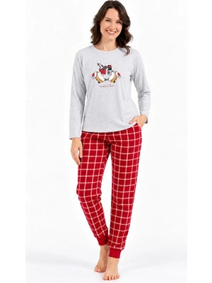 Arnetta %100 Pamuk Uzun Kol Kadın Pijama Takım 3733