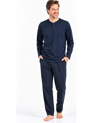 Arnetta %100 Pamuk Uzun Kol Erkek Pijama Takım 3848