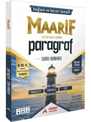 TeknoKapsül Paraf Akademi 2028 9. 10. ve 11. Sınıf Paragraf Maarif Soru Bankası