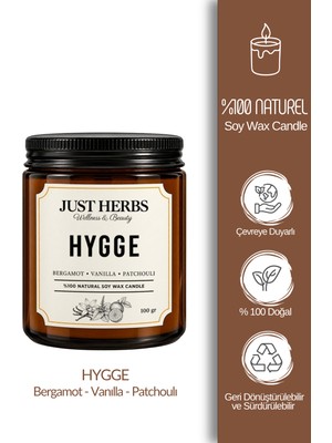 Just Herbs Bergamot - Vanilya - Patchouli %100 Doğal Aromatik Mum