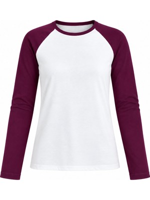 Laluvia Mürdüm Çift Renk Uzun Kollu T-Shirt - 5209