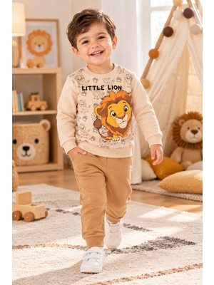 Tucan Kids Erkek Çocuk Aslan Baskılı Ikili Eşofman Takımı Sweatshirt Eşofman