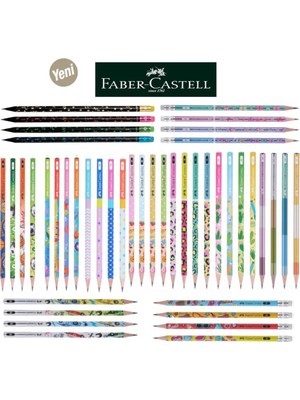 Faber Castel Lüx Mercanlı Silgili Karışık Yuvarlak Kurşun Kalem 6 Adet