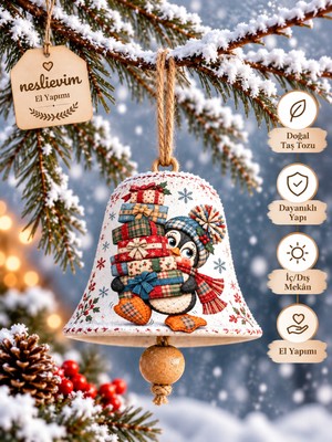 Nesli Evim 4 Tane Özel Seri El Yapımı Noel Çanları