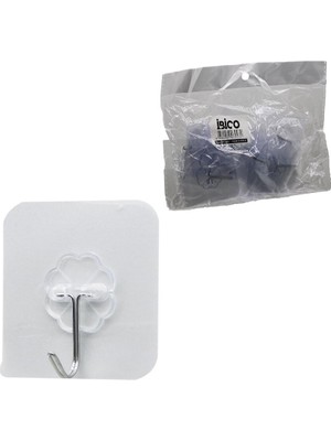 Efnaz Style Askı 10PCS Tekli Metal Uçlu Mika Kristal Pls. Tabanlı Şeffaf Pvc Yapışkanlı Montaj