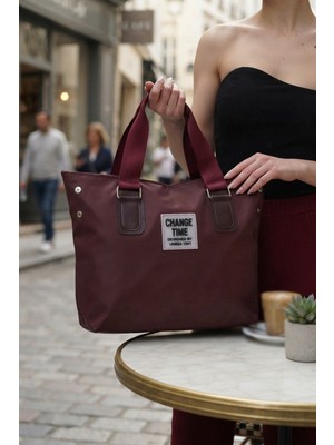 Vestora Bordo Günlük El ve Omuz Askılı Shopper Kadın Çanta