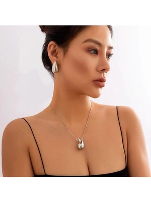 İlraysa Gözyaşı Damlası Model Kolye ve Küpe Seti