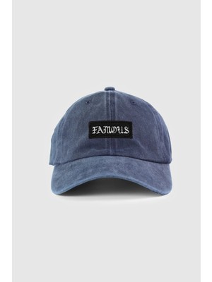 PataCute Famous Mavi Yıkamalı Şapka