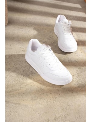 Vestora Beyaz Unisex Hafif Taban Günlük Yürüyüş Rahat Sneaker Spor Ayakkabı