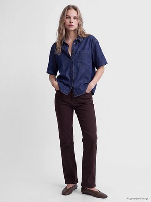Lc Waikiki Yeni Sezon Mürdüm Crop Flare Kadın Jean Pantolon