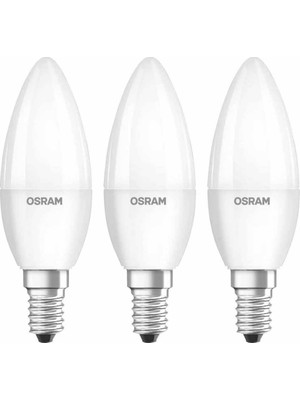 Osram LED Ampul 5W E14 Sarı Işık 470 Lümen 3 Lü Paket Enerji Tasarruflu Aydınlatma