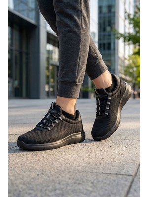 Vestora Siyah Unisex Günlük Sneaker Yazlık Fileli Spor Ayakkabı