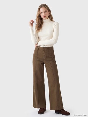Lc Waikiki Yeni Sezon Yeşil Culotte Fit Kadın Jean Pantolon