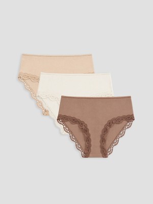 Lc Waikiki Yeni Sezon Kahverengi Dantel Detaylı Bikini Külot 3'lü