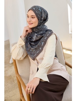 Silk Home Urban Hours Flower Koyu Gri Mayda Şal