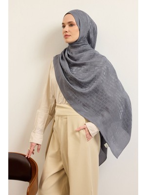 Silk Home Naia Pamuk Şal Taş Desen Füme