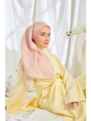 Silk Home Twill Ipek Eşarp Geometric Pattern Pembe