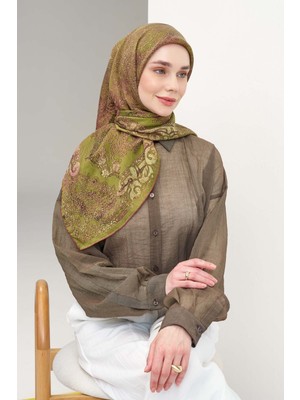Silk Home Monare Eşarp Etnik Motif Yeşil 90X90