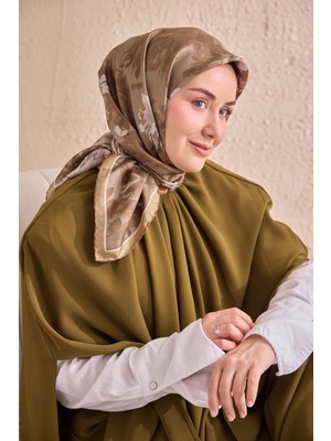 Silk Home Twill Ipek Watercolor Eşarp Haki 90X90