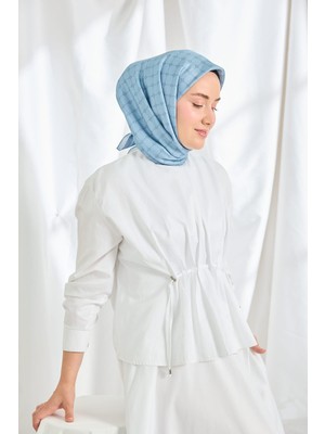Silk Home Twill Ipek Eşarp Monogram Bebe Mavisi