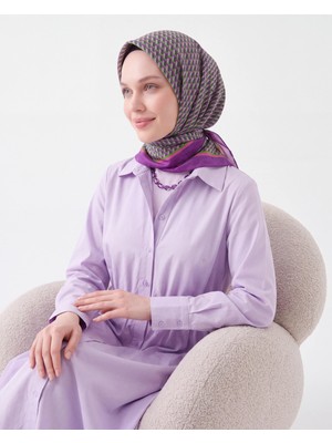 Silk Home Olinda Ipek Eşarp Herringbone Mor