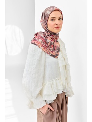 Silk Home Velora Eşarp Şal Desen Füme 90X90