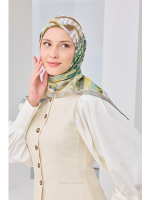 Silk Home Velora Eşarp Illustration Art Yeşil