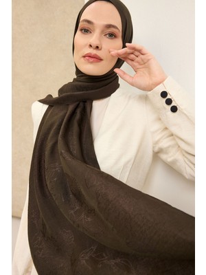 Silk Home Naia Pamuk Şal Çiçek Desen Koyu Yeşil