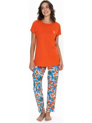 U.S. Polo Assn. Kadın Turuncu Pijama Takım - 20097