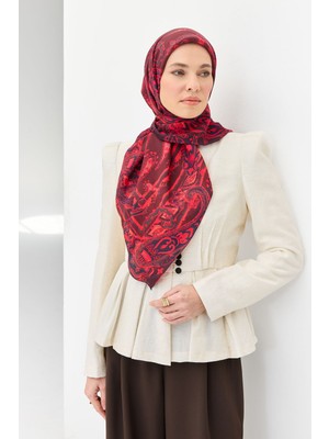 Silk Home Velora Eşarp Şal Desen Bordo 90X90