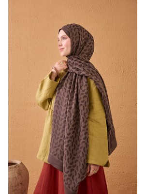 Silk Home Naia Pamuk Şal Lune Koyu Kahverengi