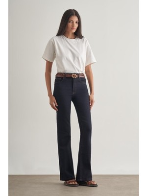 Mizalle Skinny Fit Lacivert Denim Pantolon