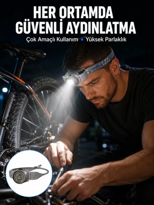 Pileli Store Ayarlanabilir Baş Bantlı LED Kafa Lambası Çok Amaçlı Aydınlatma Çözümü