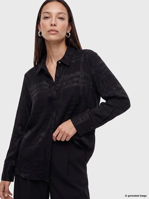 Lc Waikiki Yeni Sezon Siyah Desenli Kadın Gömlek