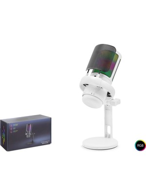 Skygo Profesyonel Rgb Mikrofon 192 Khz / 24 Bit Type-C - Beyaz ME6PW
