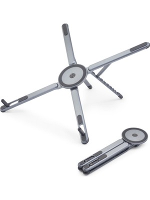 Skygo Katlanir Manyeti̇k 360 Derece Döner Masaüstü Tablet Ve Laptop Standi Metal - Gümüş ND8032