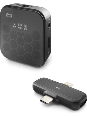 Skygo Kablosuz Yaka Mikrofonu Type-c Lightning Siyah J33