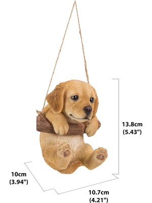 Store Gift Ltd Hi Line 87704-I Asılı Golden Retriever Köpek Yavrusu Dış Mekan Heykelcik, Taba Kahverengi