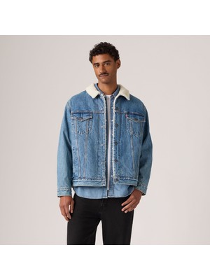 Levi's Relaxed Fıt Sherpa Trucker Erkek Mavi Jean Kot Ceket A5784-0044