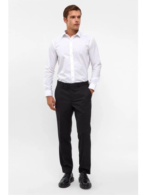 Süvari Siyah Regular Düz Klasik Pantolon