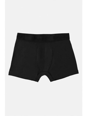 Siyah Regular Düz Boxer