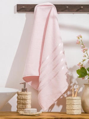 Lc Waikiki Yeni Sezon Pembe Desenli Pamuklu Yüz Havlusu 50X80 cm