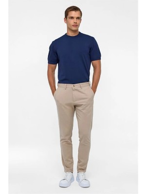 Süvari Bej Slim Klasik Pantolon