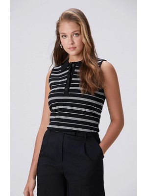 Network Black White Striped Sweater